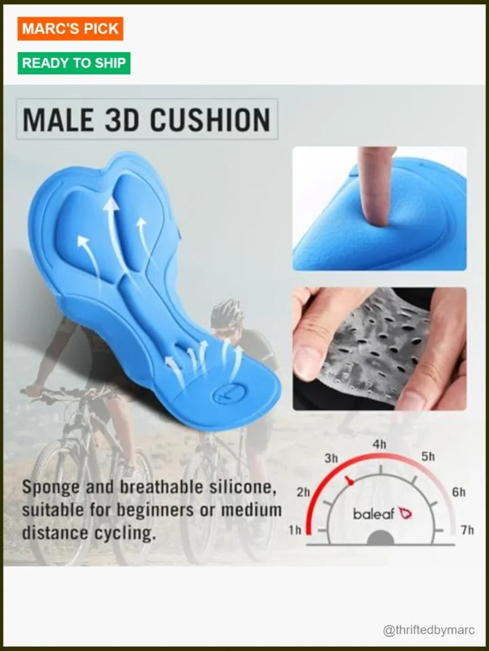 3D Padded Bike Shorts Cycling Underwear MTB Liner Men's Large